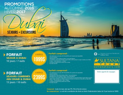 Dubaï séjours + excursions - Promotions Automne 2016 hiver 2017