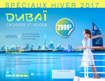 Dubaï croisières et séjours - spéciaux hiver 2017